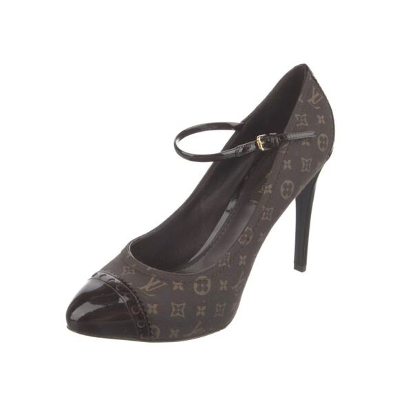Louis Vuitton Brown LV Monogram Nylon Pumps 37 sz - Picture 1 of 15